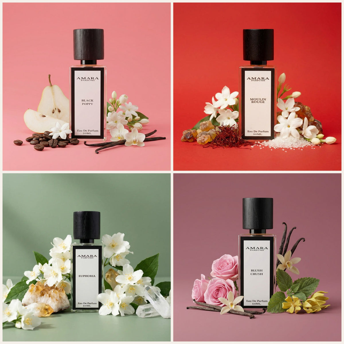 Date Night Bundle: For Her: Black Poppy, Moulin Rouge, Euphoria, Blush Crush